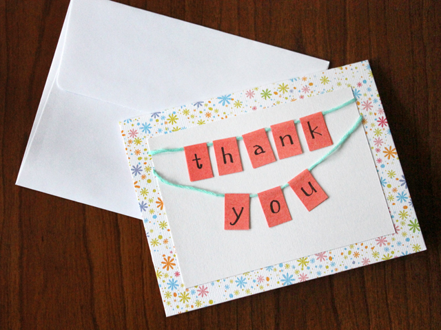 How To Make A Little Bunting Thank You Card Loulou Downtown