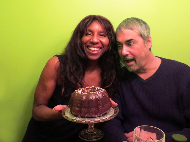 les and nick with the cake